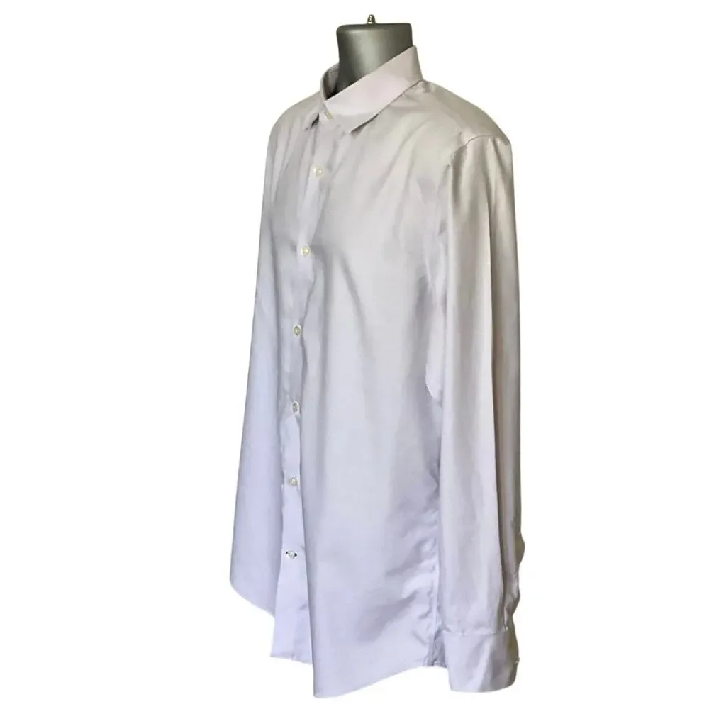 Banana Republic Dress Shirt Men’s Large Lavender Non-Iron Slim Fit 100% Cotton